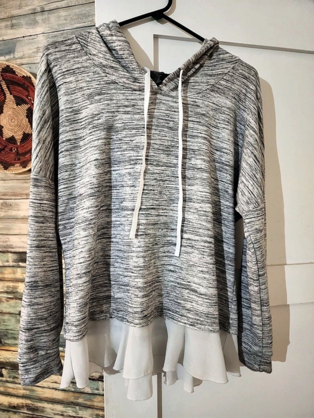 Miss Chievous Gray & White Layered Hoodie